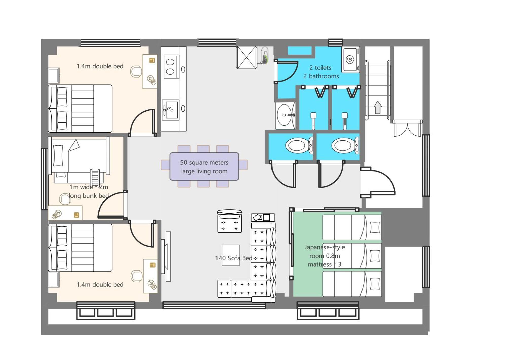 Asakusa,ginza,ueno,skytree,stn&conv 1min ,family Suite,45 Mins To Airport,kiyoka 清禾 Gasthof *